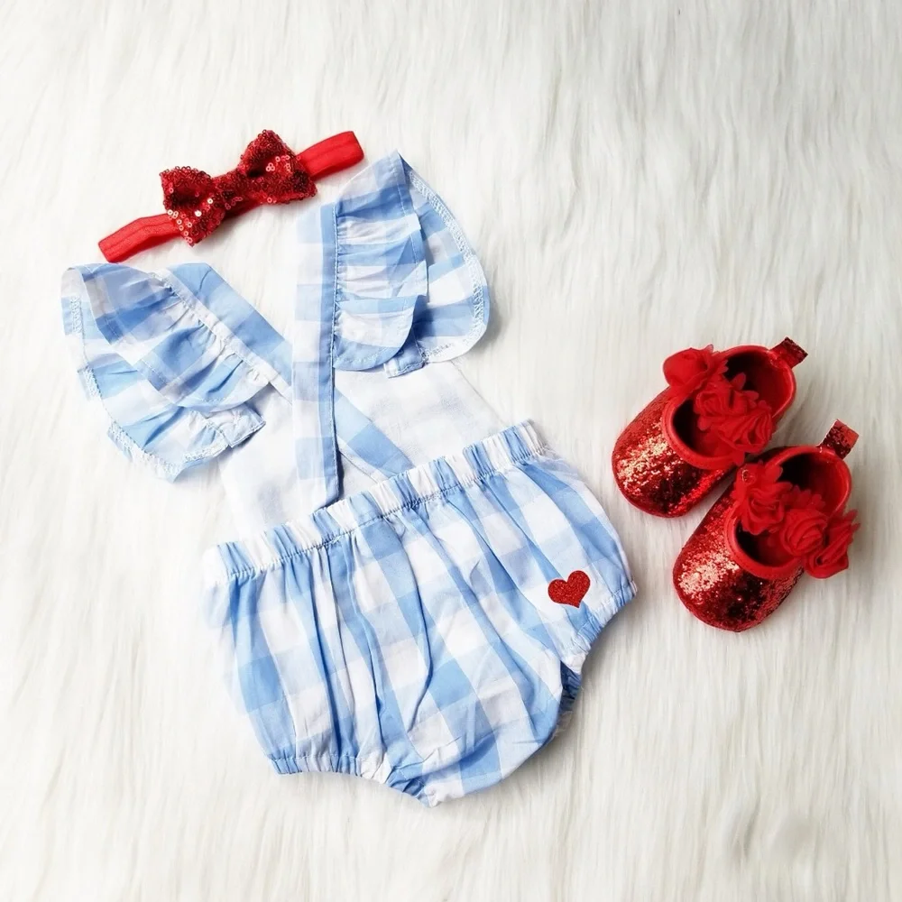 Wizard of Oz Dorothy Costume Set Baby Girl 6-12M Personalized Romper Shoes